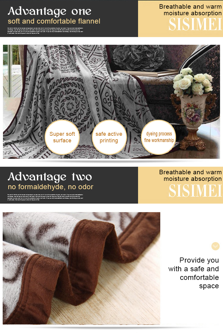 Color Soft Warm Flannel Sleep Flat Blanketsc