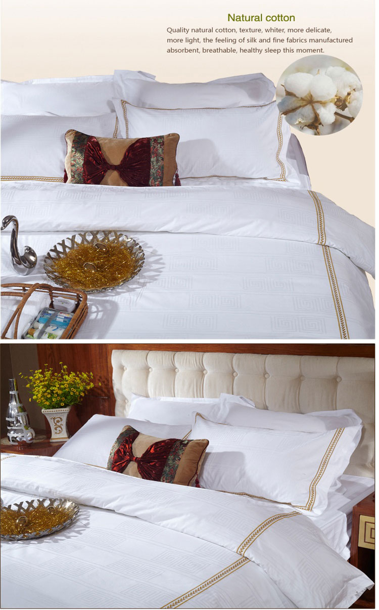 300T Jacquard White Luxury Bedding