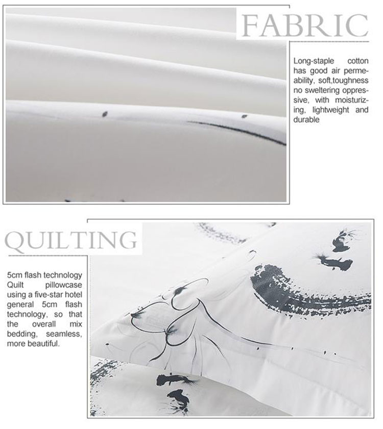 Print White Linen Bedding Sets