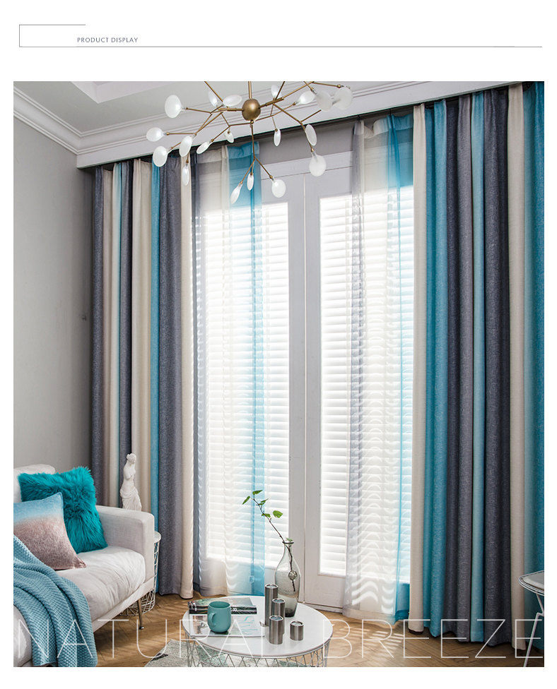 teal and grey blackout curtains
