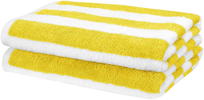 Large Stripe White And Yellow Beach Towels
