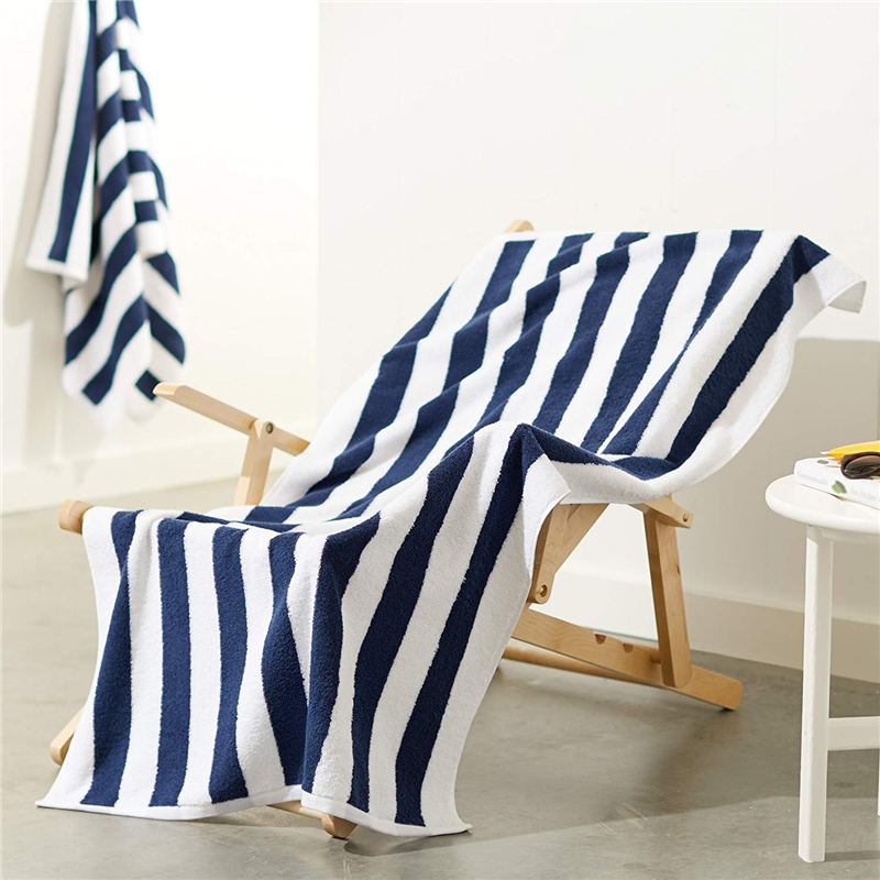 White And Yellow Stripe Large Beach Towels
