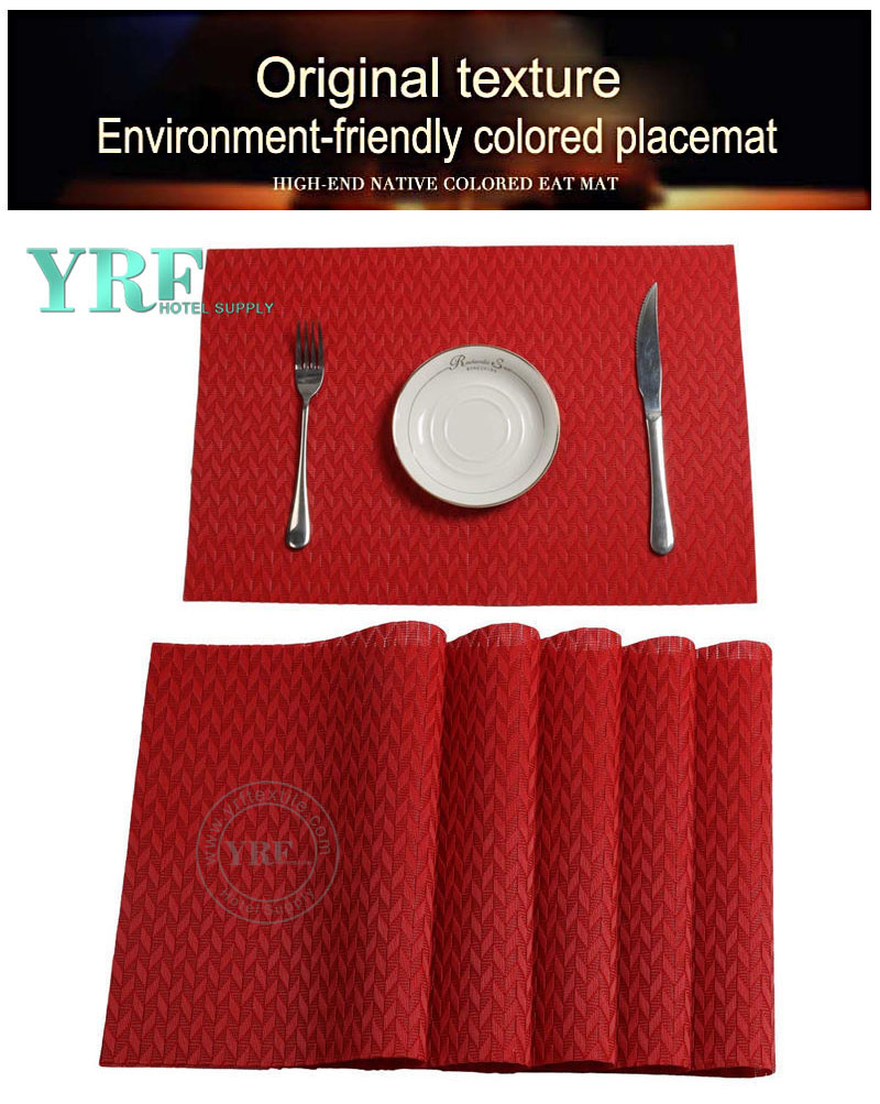 Not Mildew Red Prismatic Table Mats Non-fading