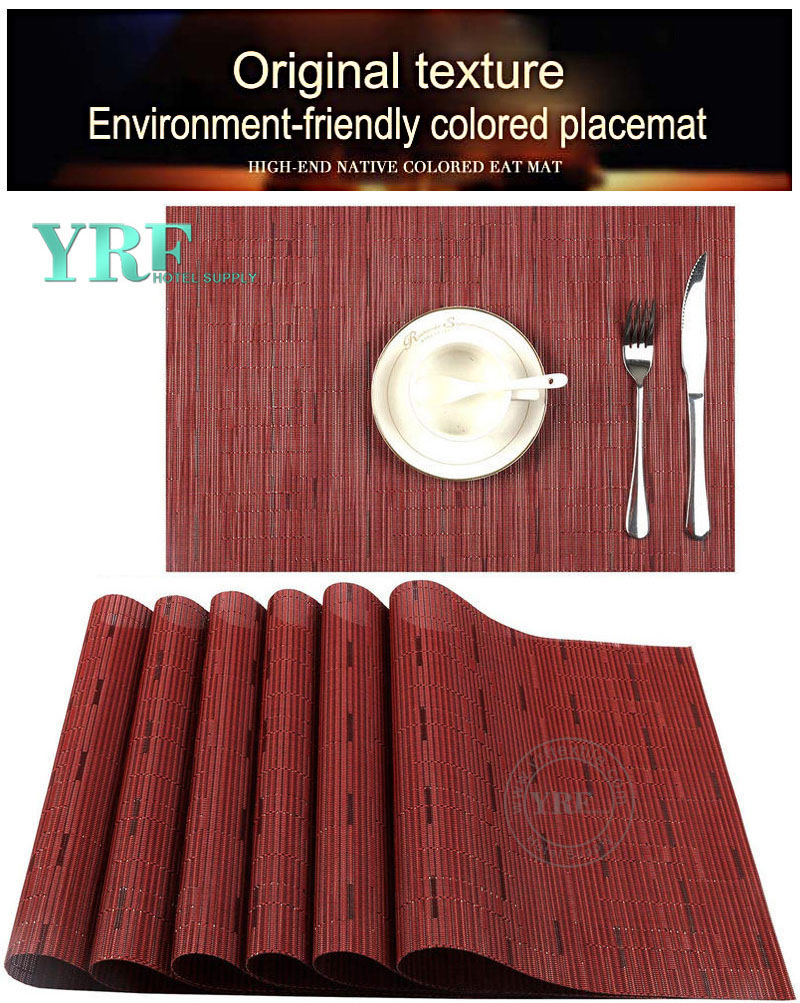 Heat-Resistant Dark Red Beaded Placemats Non-fading