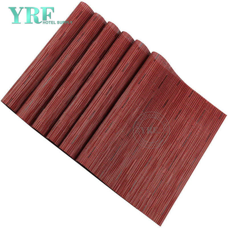 Oblong Dark Red Beaded Placemats PVC