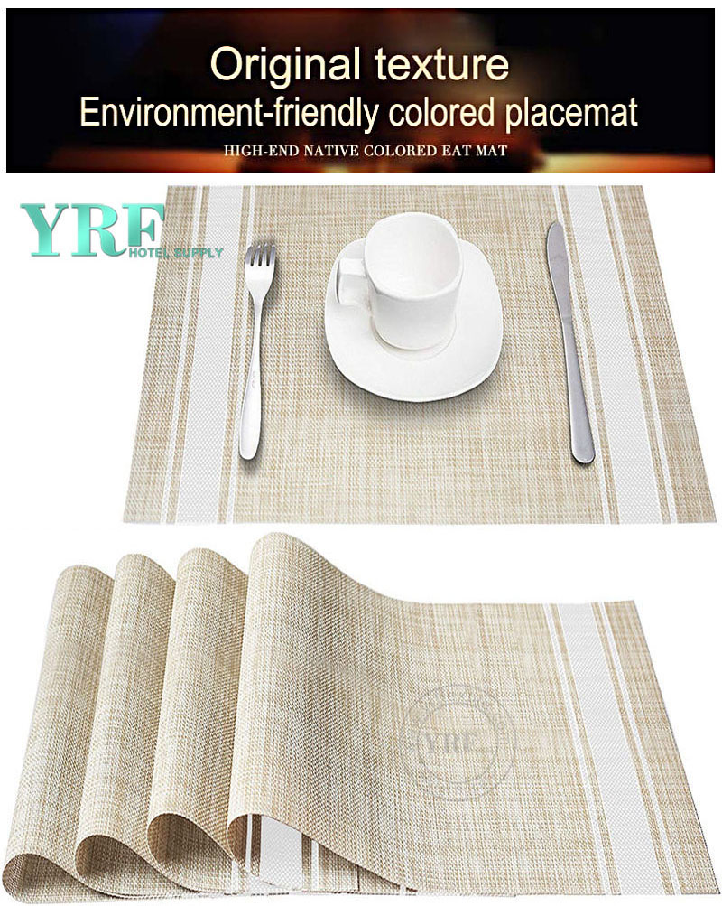 Not mildew White line Placemats Stain Resistan
