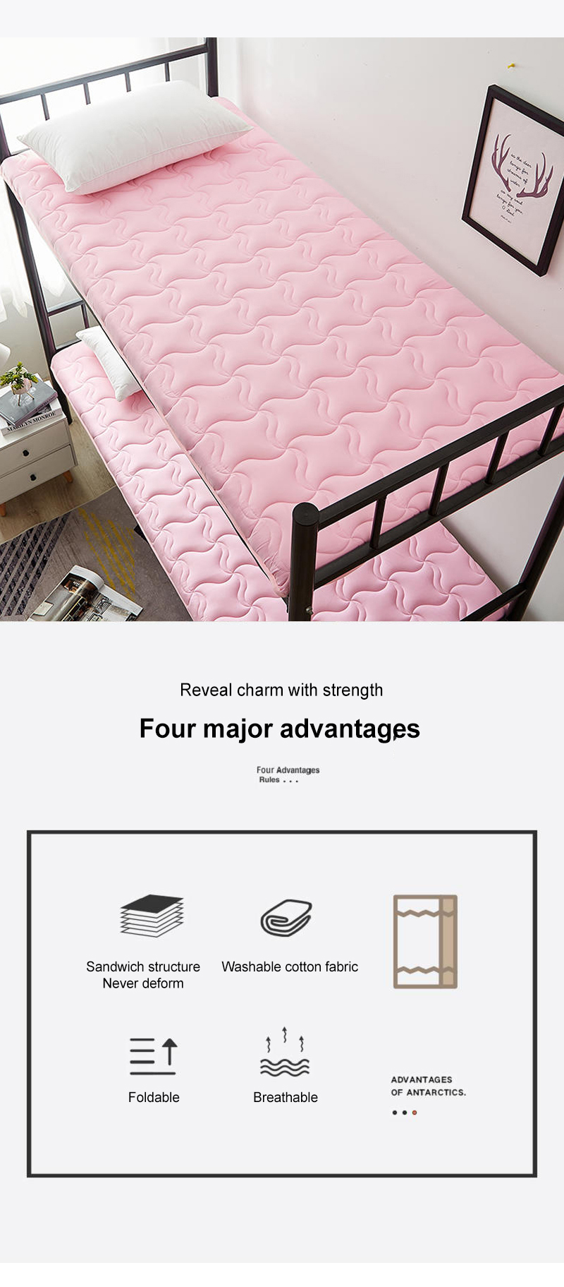 Anti Mites Bunk bed Mattress 31x79 inch