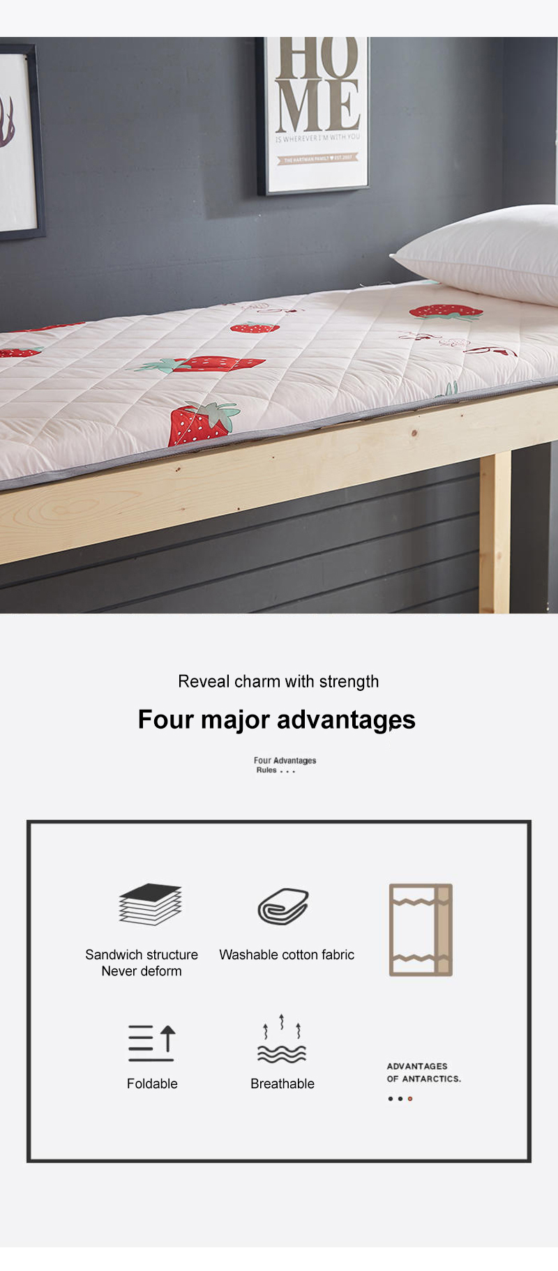 Damp-Proof Bunk bed Mattress 31x75 inch