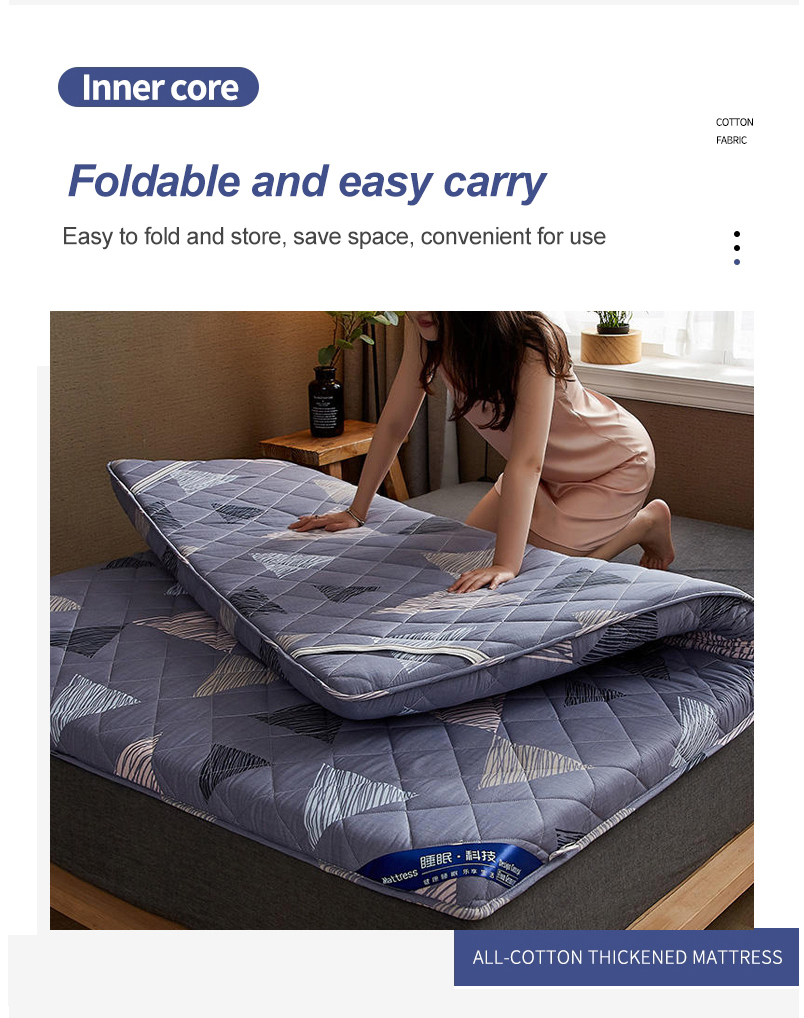 Roll Foldable Thick 5cm Bed Topper Mattress
