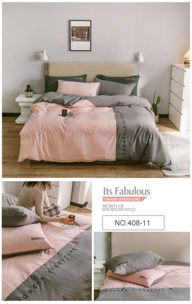 Solid Color Bedding Set For Home Textile
