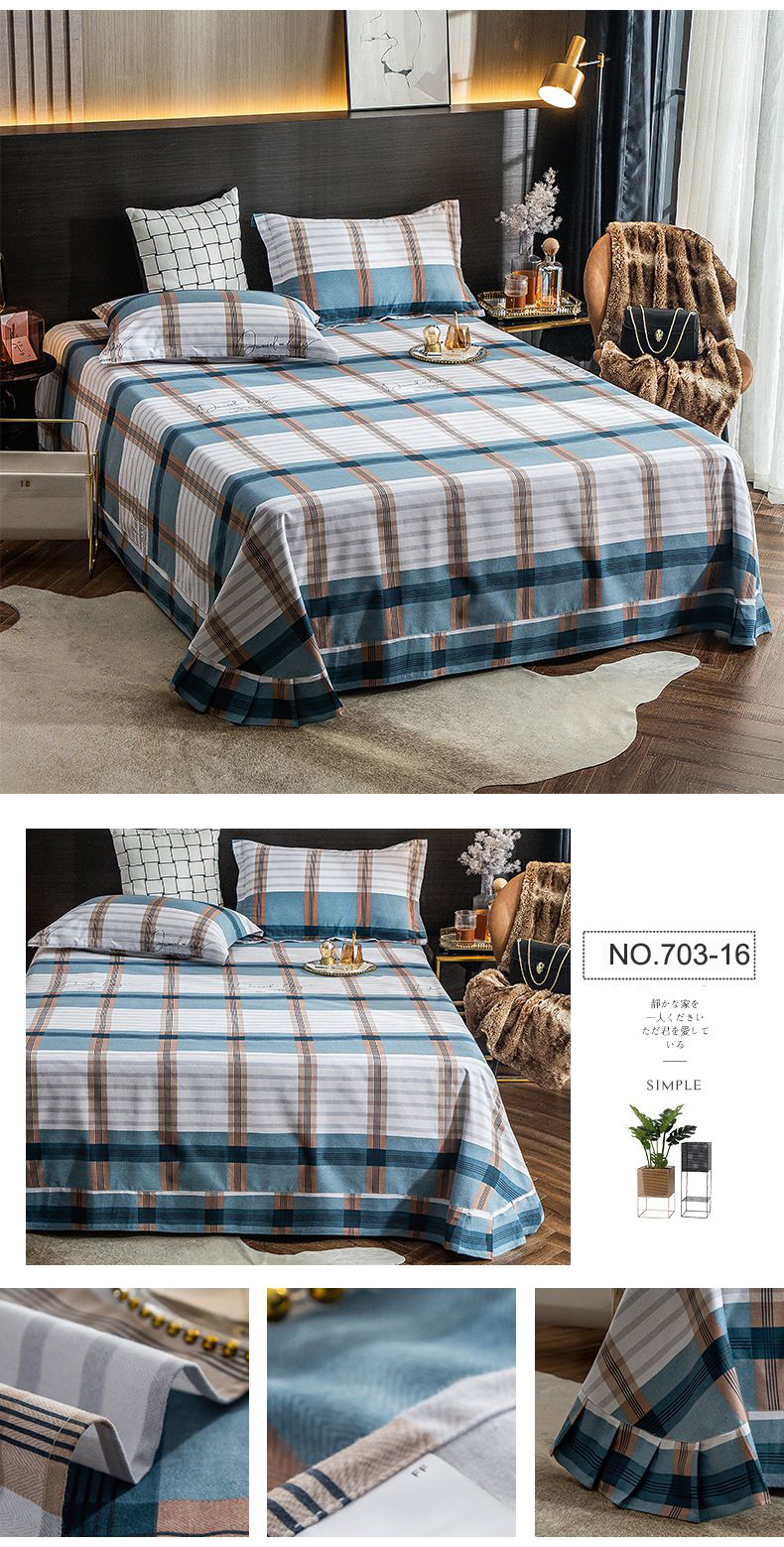 Striped Double Bed Linen Luxury Bedsheet