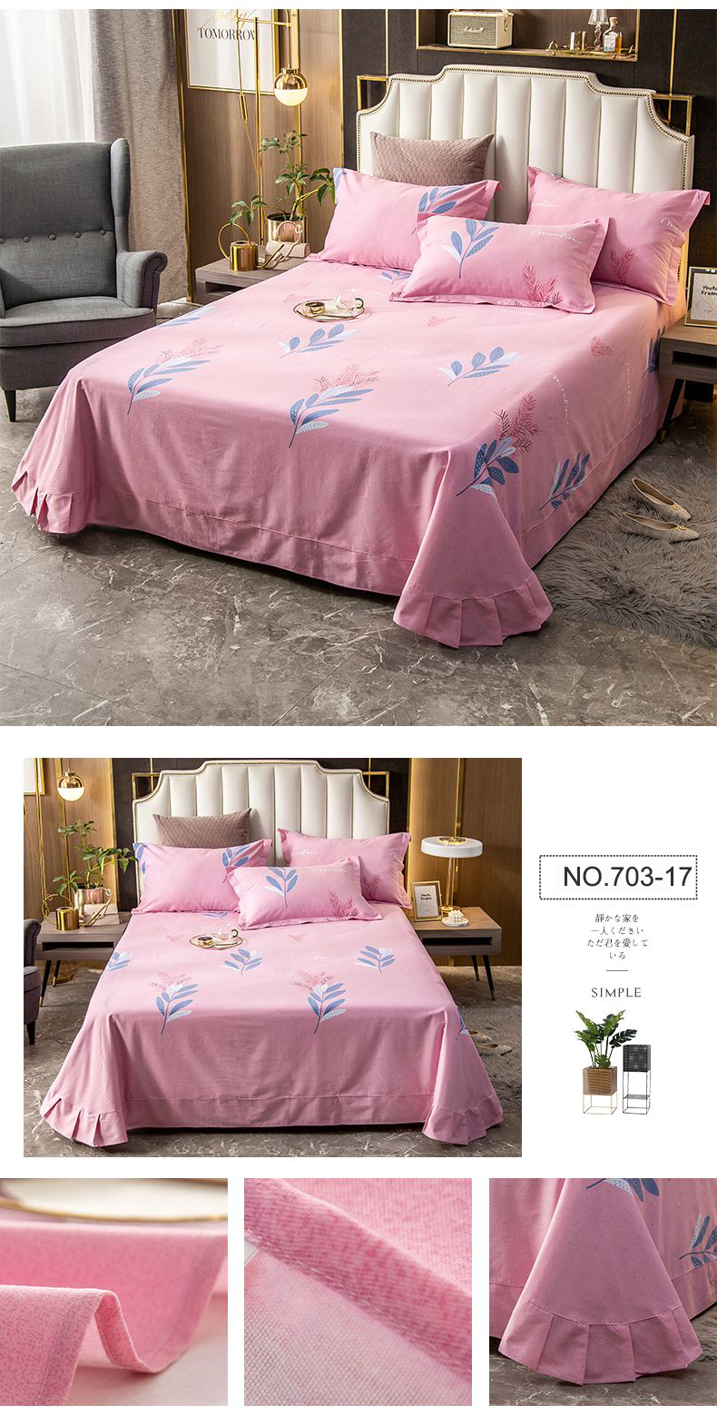 Bedsheet Soft Comfortable Striped Double Bed Linen