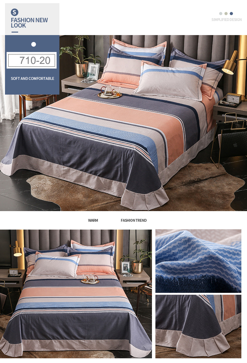 Fabric Bed Sheet Set Comfortable