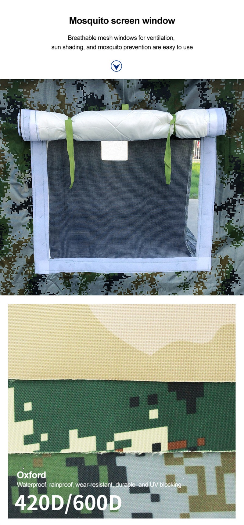 Camouflage tent for construction protection