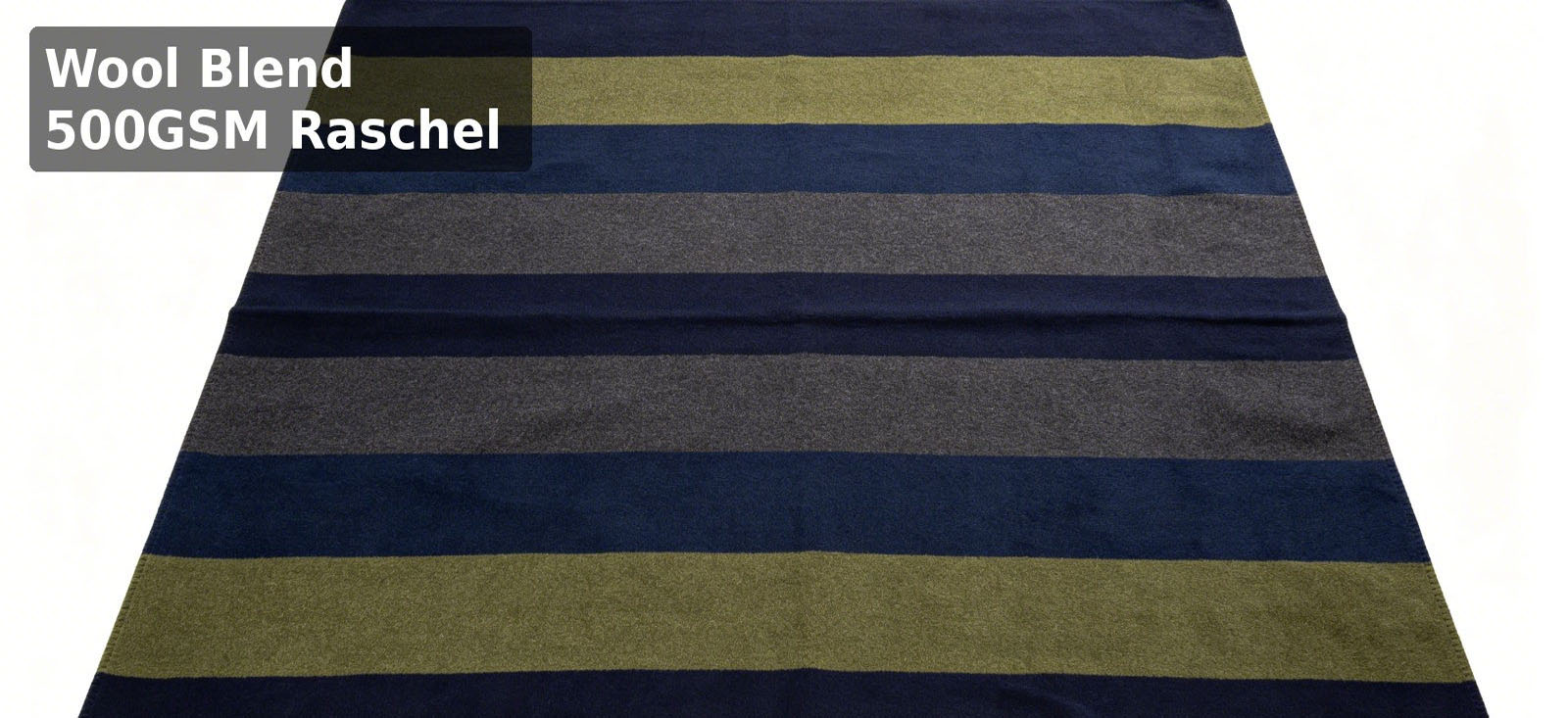 Striped wool blend relief blanket shown for stockpile selection