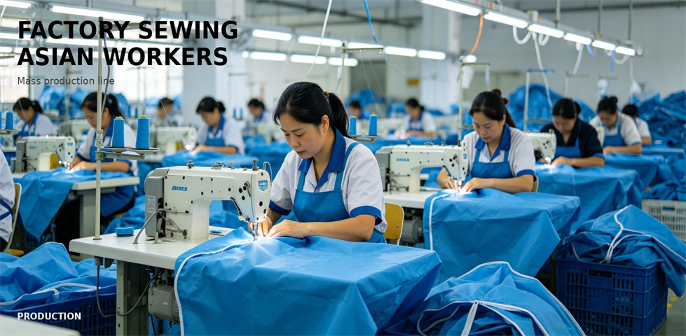 Factory sewing process for portable shower tent panels for procurement review and emergency camp allocation