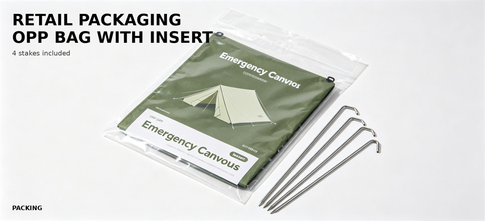 Emergency canopy folded in an individual bag for storage for procurement review and field distribution planning