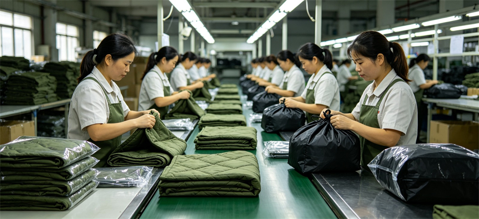 Emergency poncho liner storage image for initial sourcing arranged for reserve warehouse inventory and rapid dispatch planning