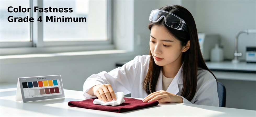 Emergency relief blanket color fastness test for shade control and sample approval review