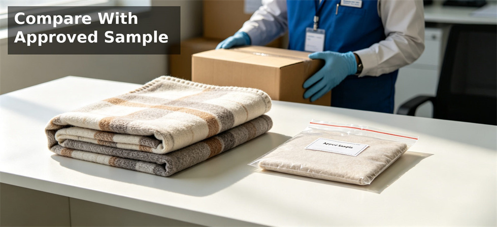 Relief blanket approved sample comparison for procurement acceptance and bulk order quality verification