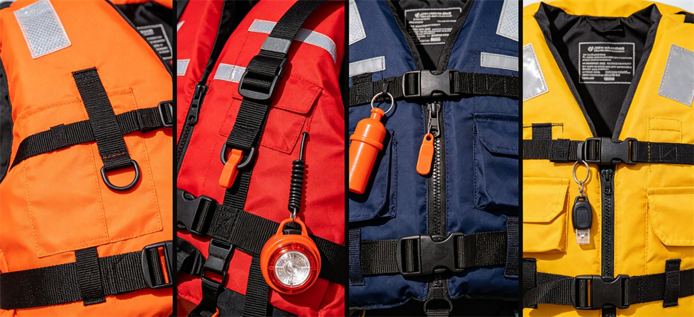 Water Rescue Life Jackets showing webbing detail for disaster camp allocation and field operation readiness