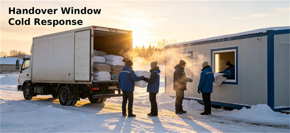 Extreme cold relief blanket handover window for winter response scheduling and delivery cost control