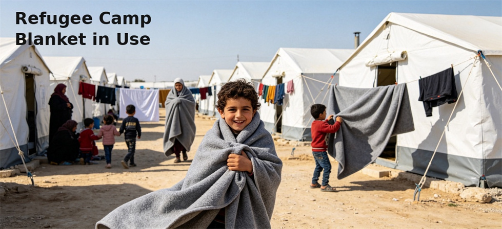 Blankets used in a temporary camp for emergency allocation and supply planning and supply planning