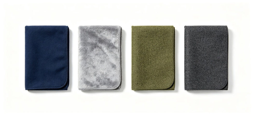 Emergency blanket material and color options arranged for institutional procurement comparison