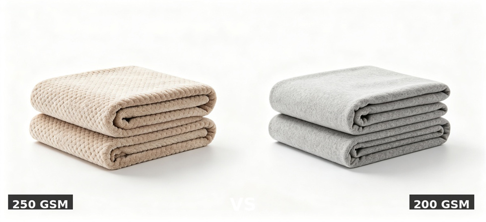 Comparison 250gsm comparison 200gsm for institutional blanket procurement, inspection and supply planning
