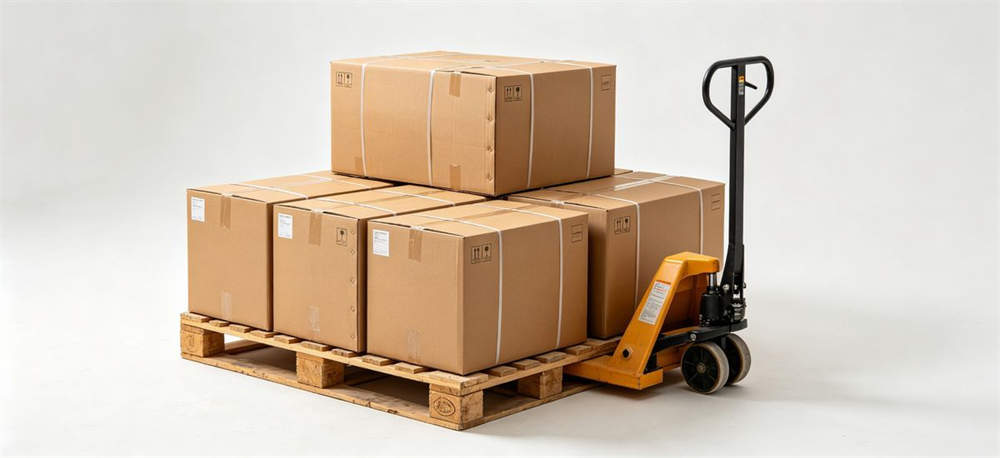 Relief tent components packed in cardboard cartons