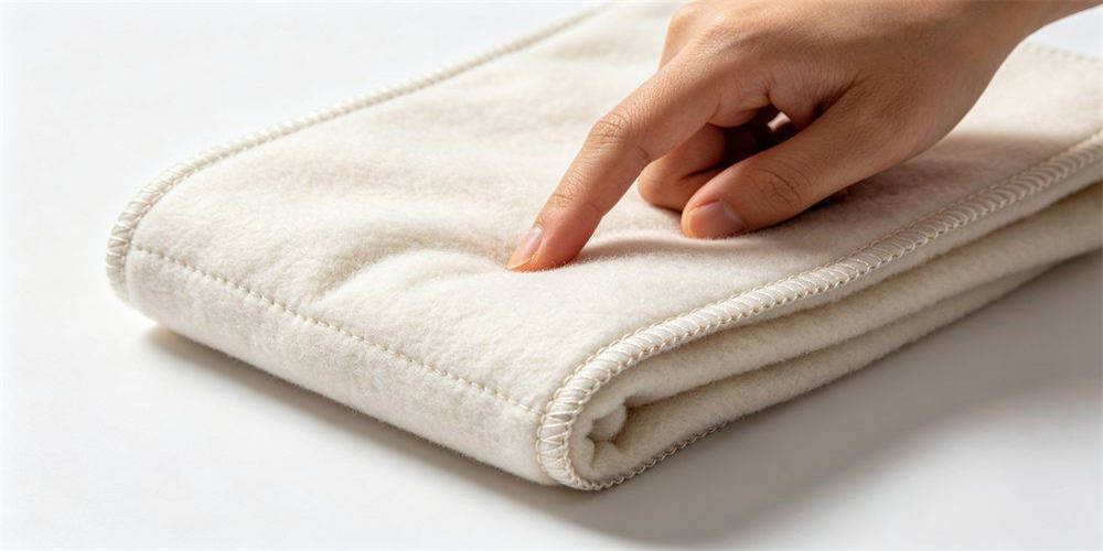 Close up detail of emergency blanket fabric material and stitching quality