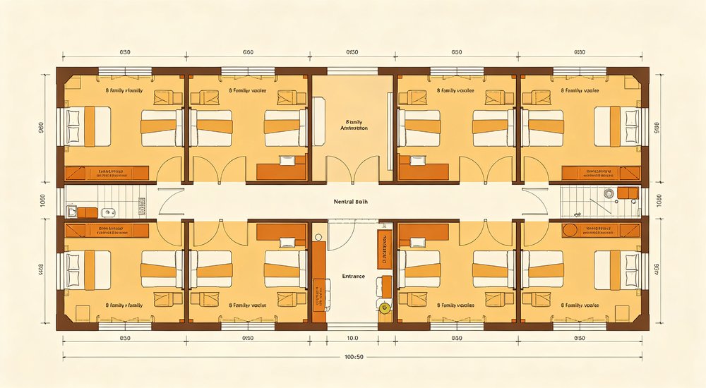 Case study 8 family accommodation tent layout