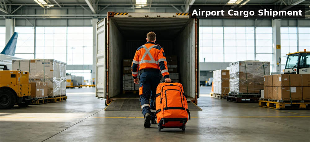 Rolling backpack airport cargo for institutional procurement, inspection and supply planning