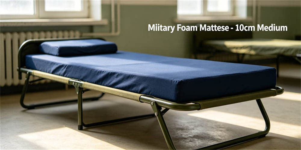 10cm navy blue military foam mattress, thick supportive comfortable sleeping mattress pad for long time rest and sleep