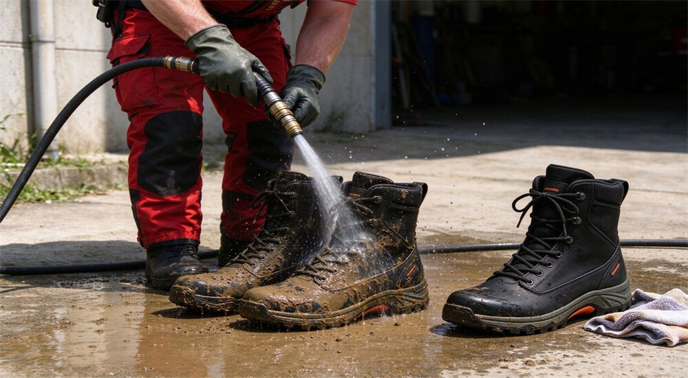 Cleaning and drying flood rescue boots after use, fresh water rinse and shade air dry, maintenance care extends boot service life across seasons Cleaning and drying flood rescue boots after use, fresh water rinse and shade air dry, maintenance care extends boot service life across seasons
