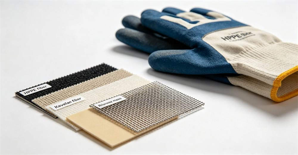 Cut resistant gloves material comparison HPPE Kevlar fibers safety gloves wholesale bulk supplier China