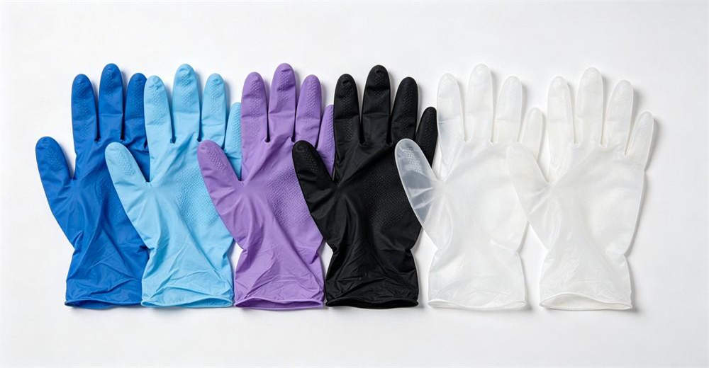 Disposable nitrile gloves multi colors medical grade exam safety gloves wholesale bulk supplier China