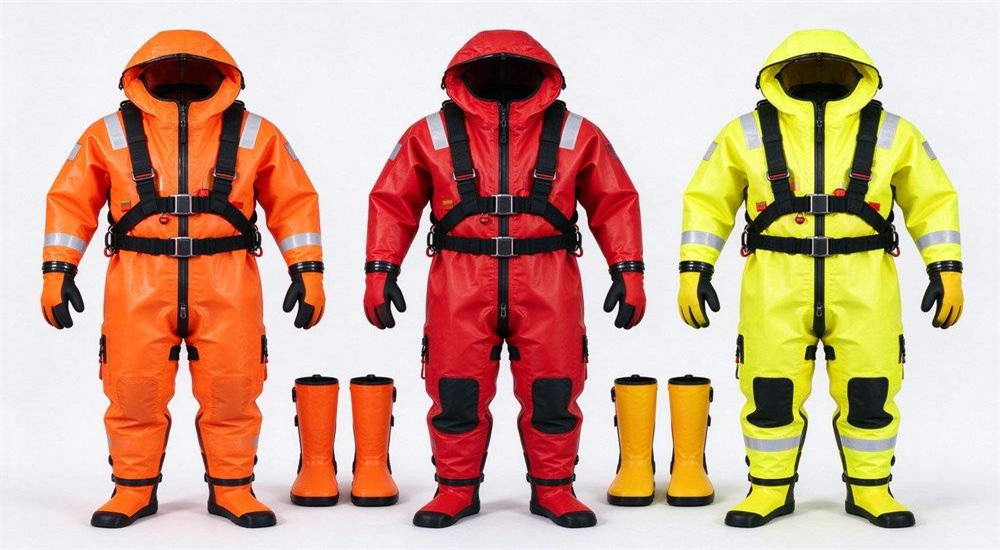 Extreme cold water rescue equipment package showing thermal protection dry suits hoods gloves and footwear for ice and winter water operations Extreme cold water rescue equipment package showing thermal protection dry suits hoods gloves and footwear for ice and winter water operations