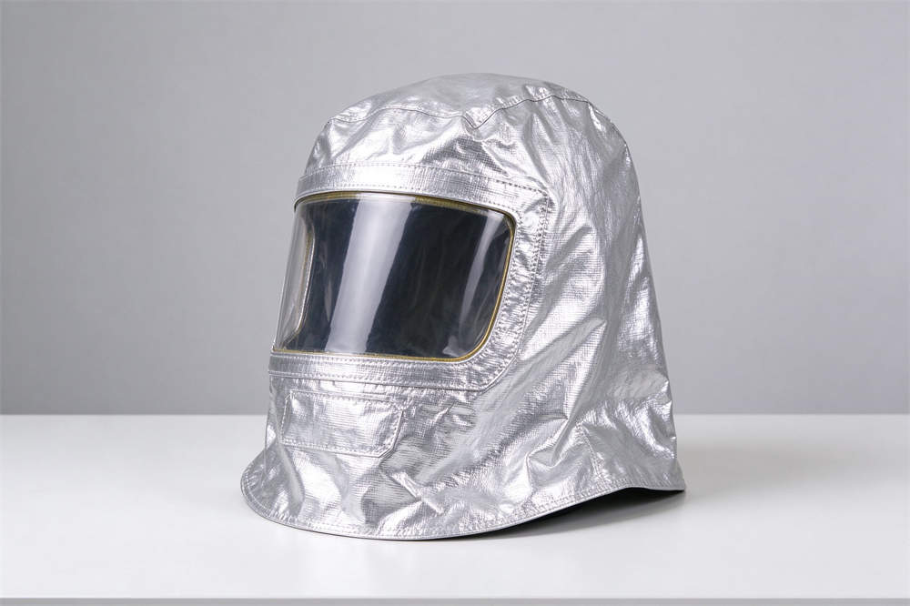 Smoke hood EN403 silver aluminized with transparent visor, fire escape emergency survival kit supplies for disaster preparedness and safety