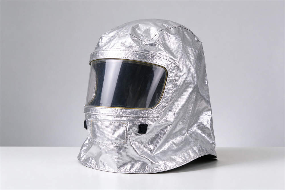 Silver EN403 smoke hood with aluminized foil, volcanic ash preparedness respiratory protection for eruption evacuation