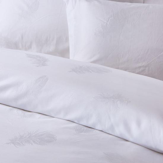 Double White Custom 100 % Baumwolle Durable Jacquard Hotel Living Laken-Set